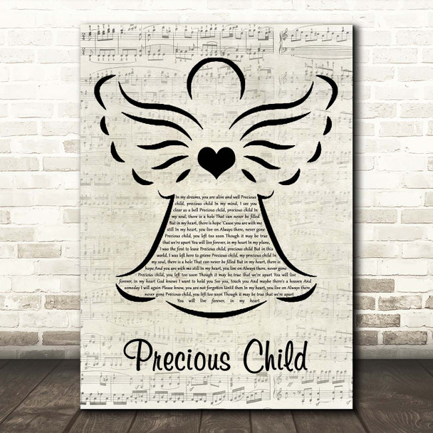 Karen Taylor Good Precious Child Music Script Angel Song Lyric Print