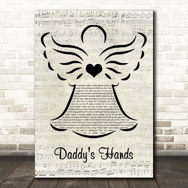 Holly Dunn Daddy's Hands Music Script Angel Song Lyric Print