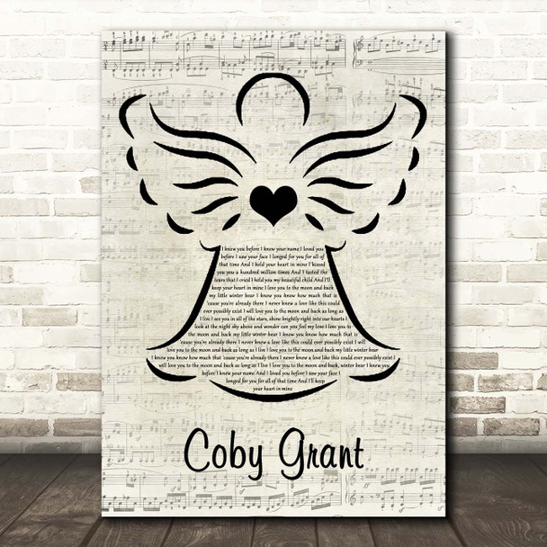 Winter Bear Coby Grant Music Script Angel Song Lyric Print