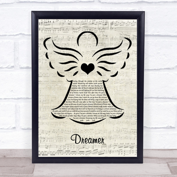 Ozzy Osbourne Dreamer Music Script Angel Song Lyric Print