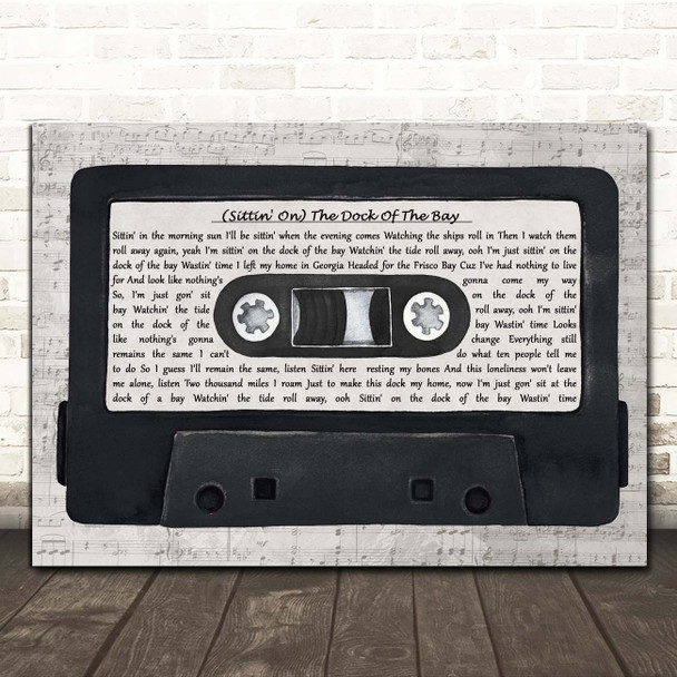 Otis Redding (Sittin' On) The Dock Of The Bay Music Script Cassette Tape Song Lyric Print