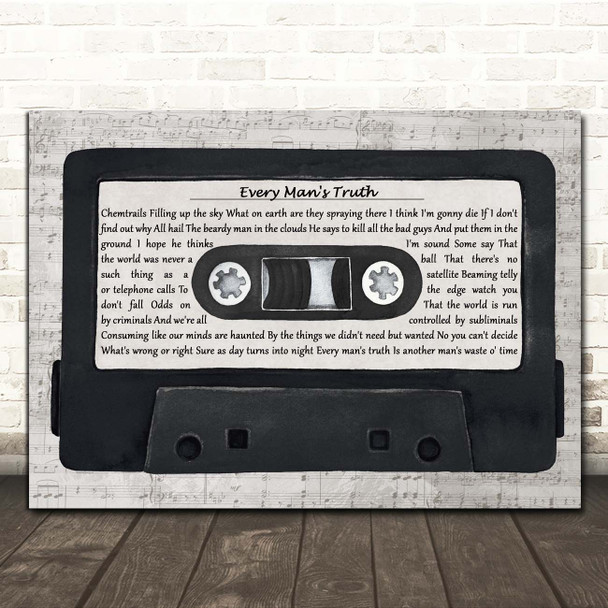 Gerry Cinnamon Every Man's Truth Music Script Cassette Tape Song Lyric Print