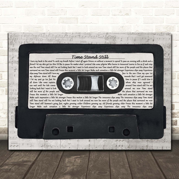 Rush Time Stand Still Music Script Cassette Tape Song Lyric Print