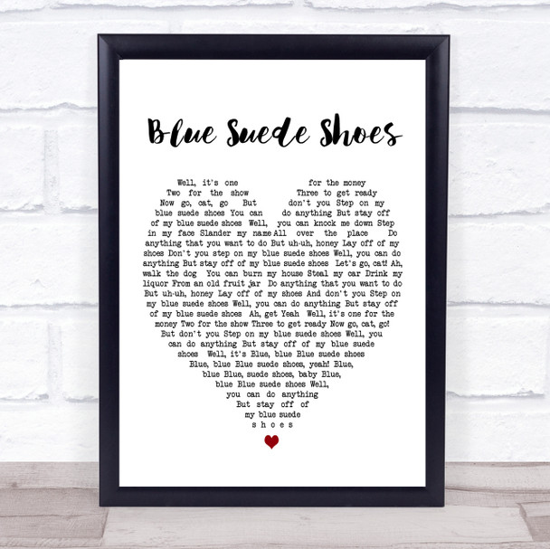 Elvis Presley Blue Suede Shoes Heart Song Lyric Quote Print