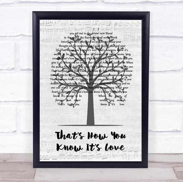 Deana Carter That's How You Know It's Love Music Script Tree Song Lyric Print