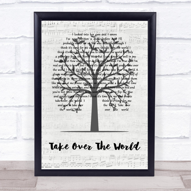 The Courteeners Take Over The World Music Script Tree Song Lyric Print