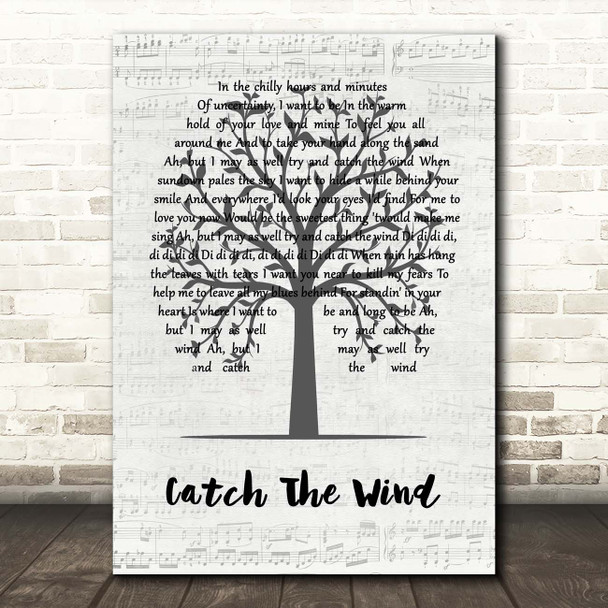 Donovan Catch The Wind Music Script Tree Song Lyric Print