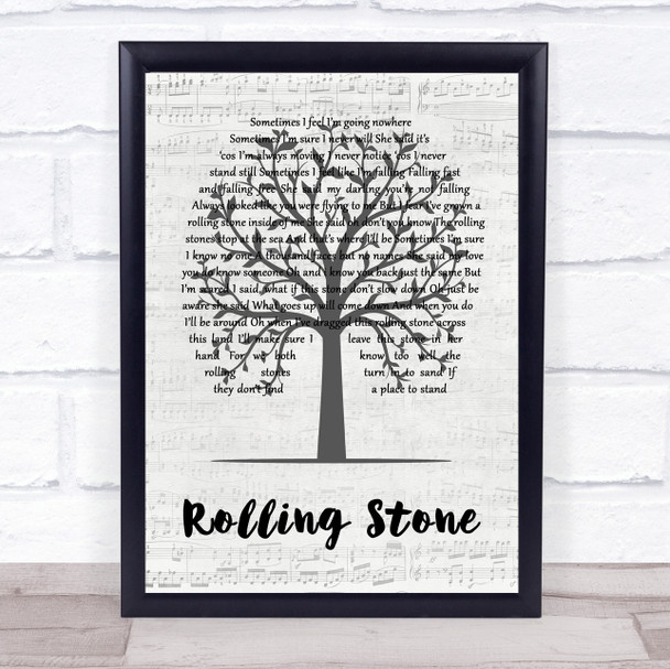 Passenger Rolling Stone Music Script Tree Song Lyric Print