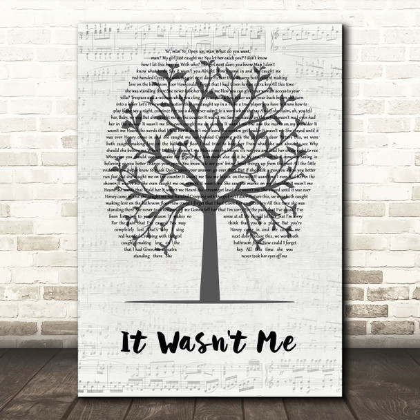 Shaggy It Wasn't Me Music Script Tree Song Lyric Print