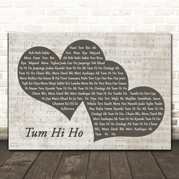Arijit Singh Tum Hi Ho Landscape Music Script Two Hearts Song Lyric Print