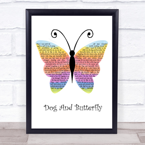 Heart Dog And Butterfly Rainbow Butterfly Song Lyric Print