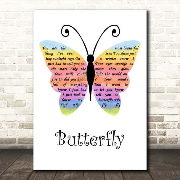 Lenny Kravitz Butterfly Rainbow Butterfly Song Lyric Print