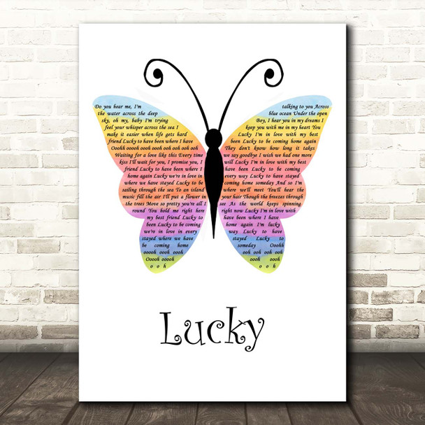 Jason Mraz Lucky Rainbow Butterfly Song Lyric Print