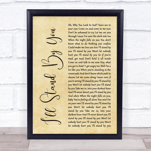 Girls Aloud I'll Stand By You Rustic Script Song Lyric Print