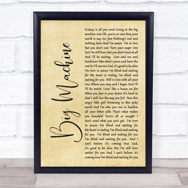 Goo Goo Dolls Big Machine Rustic Script Song Lyric Print