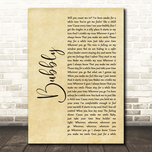 Colbie Caillat Bubbly Rustic Script Song Lyric Print