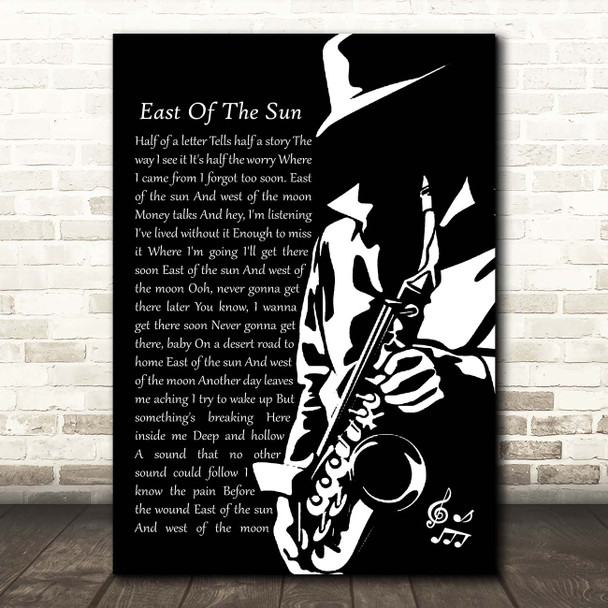 A-ha East Of The Sun Black & White Saxophone Player Song Lyric Print