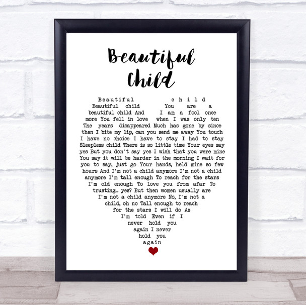 Beautiful Child Fleetwood Mac Quote Song Lyric Heart Print