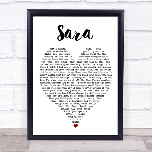 Sara Fleetwood Mac Quote Song Lyric Heart Print