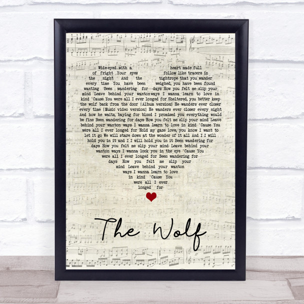 Mumford & Sons The Wolf Script Heart Song Lyric Print