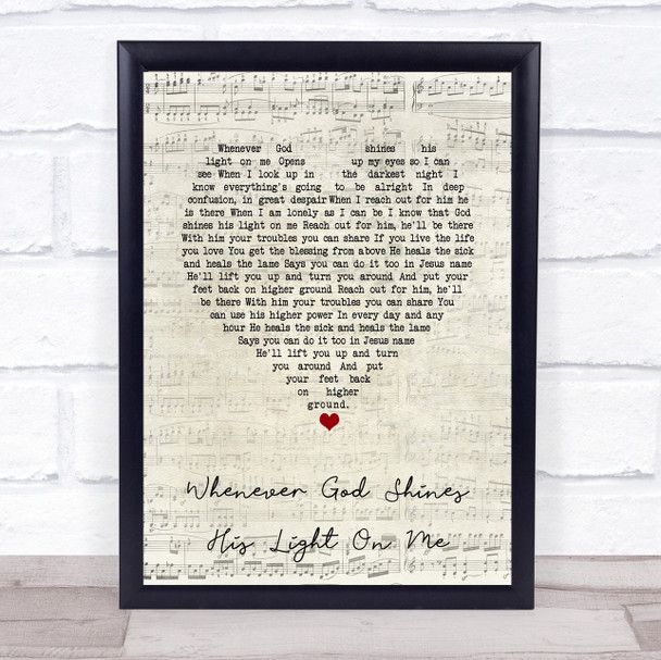 Van Morrison Whenever God Shines His Light On Me Script Heart Song Lyric Print