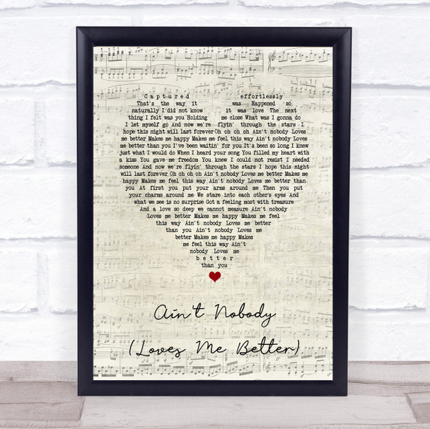 Felix Jaehn Ain't Nobody (Loves Me Better) Script Heart Song Lyric Print