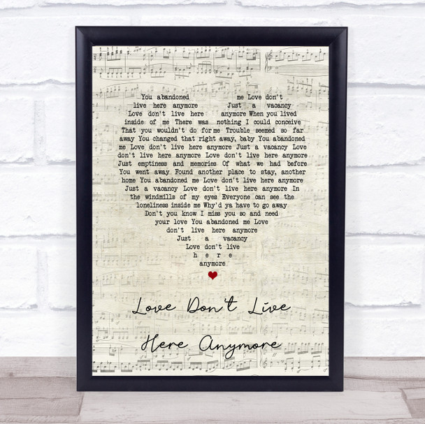 Rose Royce Love Don't Live Here Anymore Script Heart Song Lyric Print