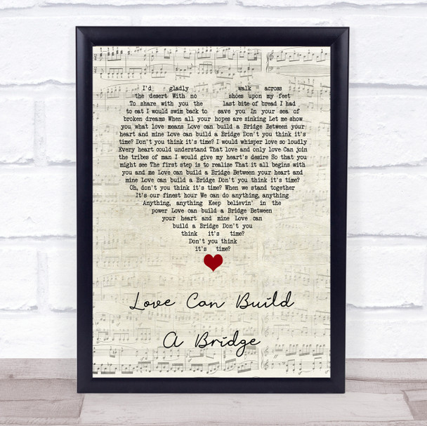 Westlife Love Can Build A Bridge Script Heart Song Lyric Print