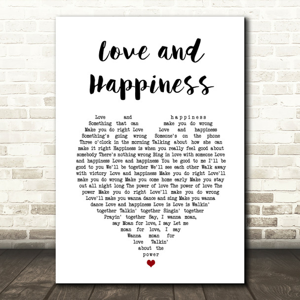 Al Green Love And Happiness Heart Song Lyric Quote Print