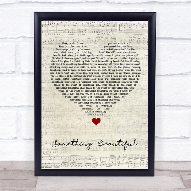 Keywest Something Beautiful Script Heart Song Lyric Print