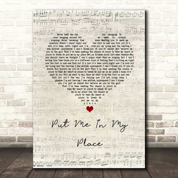 Muscadine Bloodline Put Me In My Place Script Heart Song Lyric Print