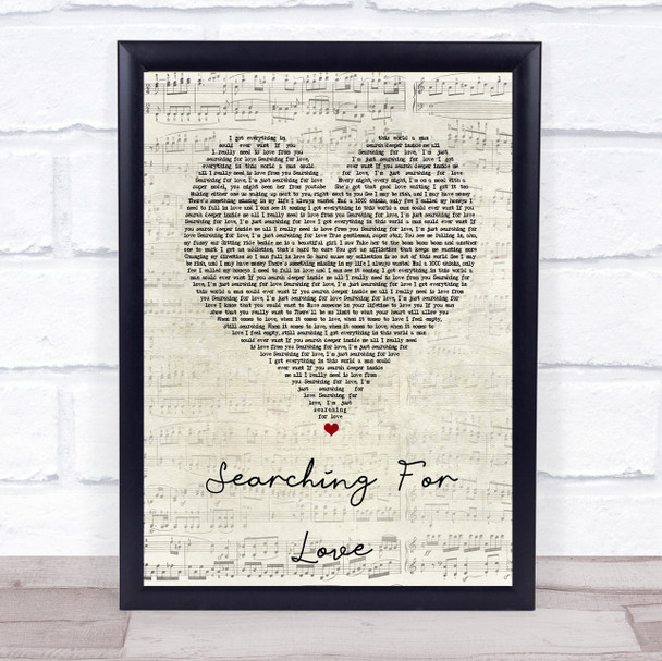 Akon Searching For Love Script Heart Song Lyric Print