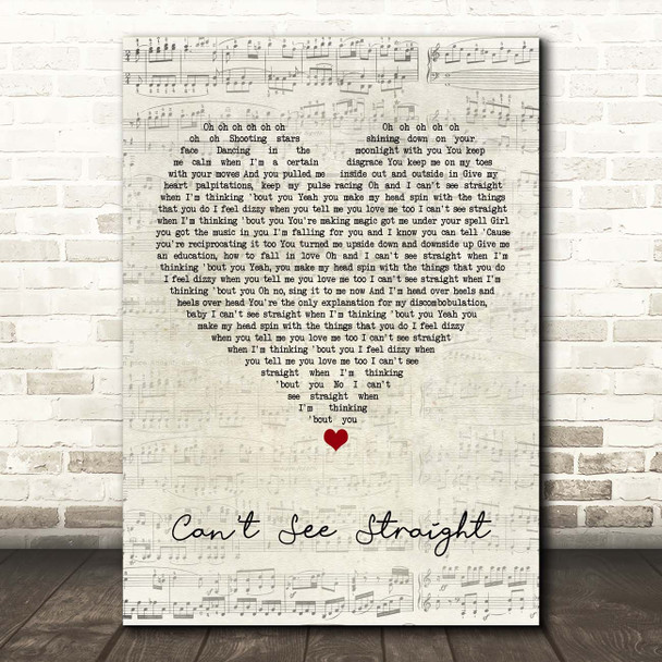 Jamie Lawson Can't See Straight Script Heart Song Lyric Print