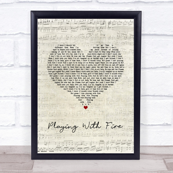 Thomas Rhett Playing With Fire Script Heart Song Lyric Print