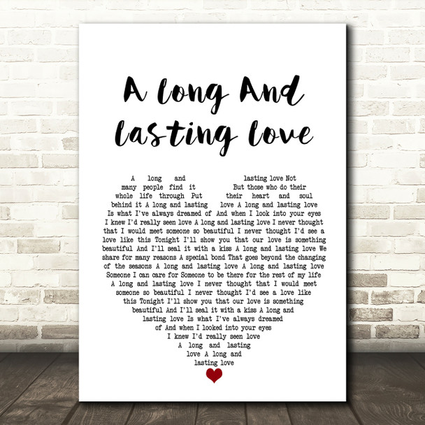 Crystal Gayle A Long And Lasting Love Heart Song Lyric Quote Print