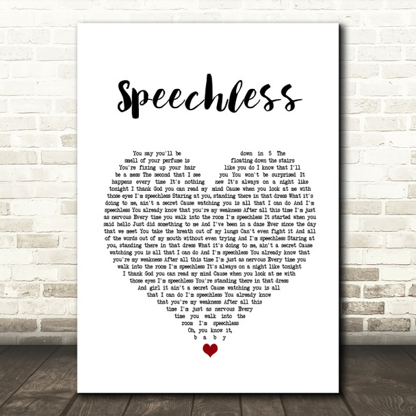 Dan + Shay Speechless Heart Song Lyric Quote Print