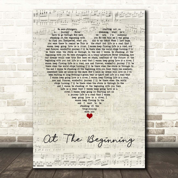 Richard Marx At The Beginning Script Heart Song Lyric Print