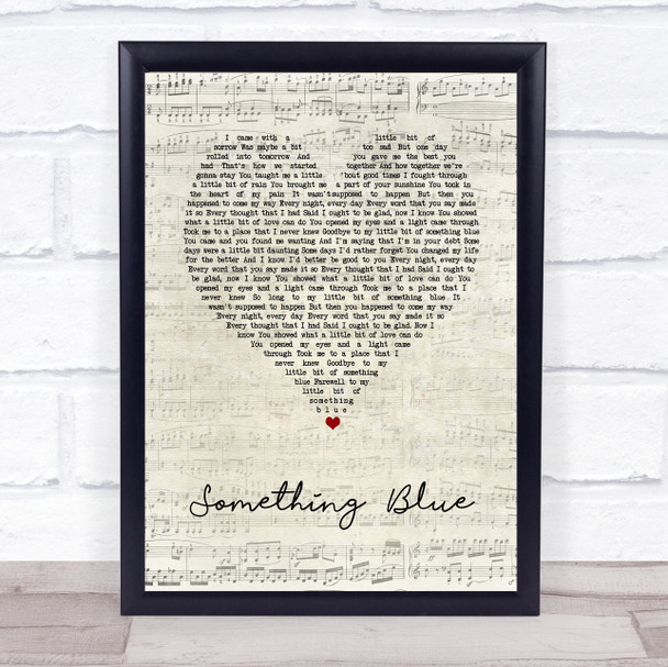 Neil Diamond Something Blue Script Heart Song Lyric Print