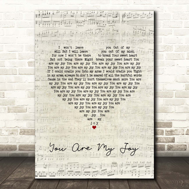 The Reindeer Section You Are My Joy Script Heart Song Lyric Print