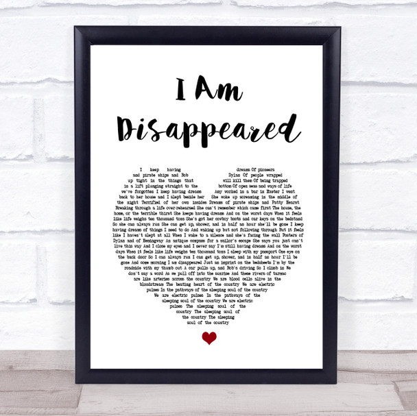 Frank Turner I Am Disappeared Heart Song Lyric Quote Print