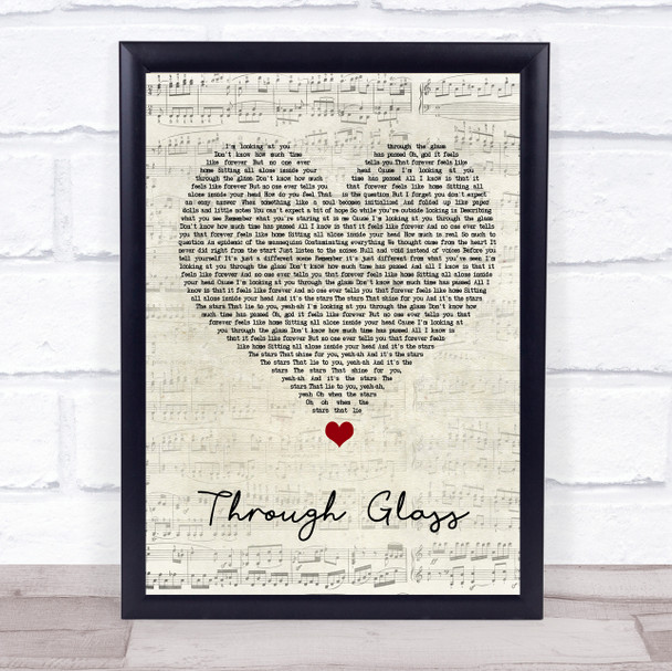 Stone Sour Through Glass Script Heart Song Lyric Print