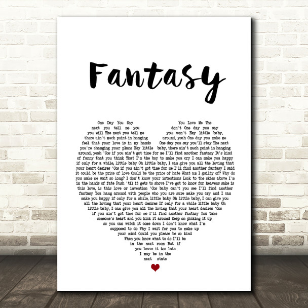 George Michael Fantasy Heart Song Lyric Quote Print