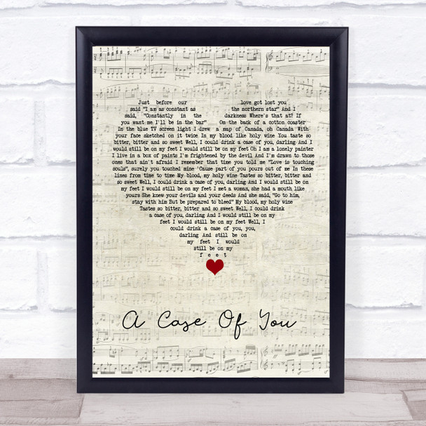 Tori Amos A Case Of You Script Heart Song Lyric Print