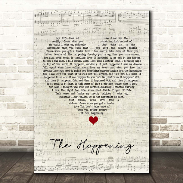 Diana Ross The Supremes The Happening Script Heart Song Lyric Print