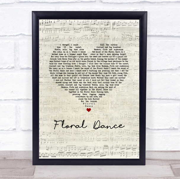 Terry Wogan Floral Dance Script Heart Song Lyric Print