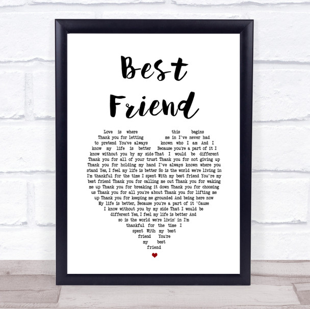 Jason Mraz Best Friend Heart Song Lyric Quote Print
