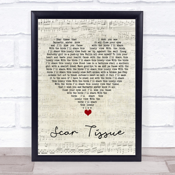 Red Hot Chili Peppers Scar Tissue Script Heart Song Lyric Print