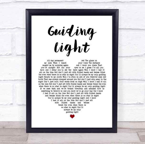 Mumford & Sons Guiding Light Heart Song Lyric Quote Print