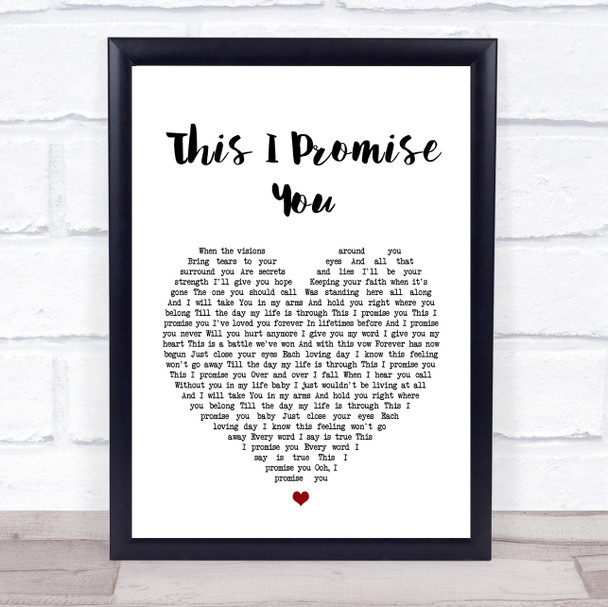 N Sync This I Promise You Heart Song Lyric Quote Print