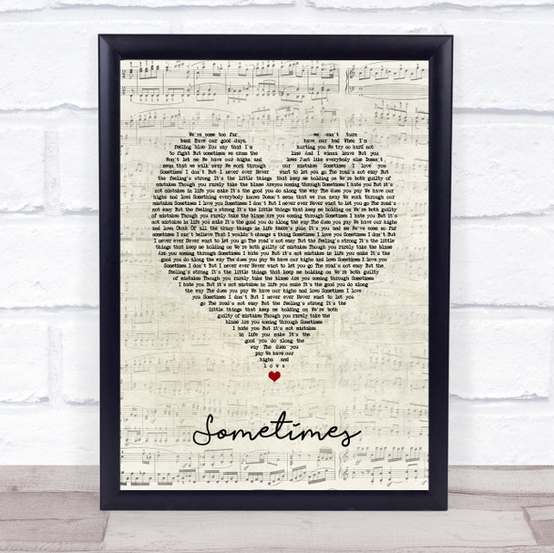 Gabrielle Sometimes Script Heart Song Lyric Print